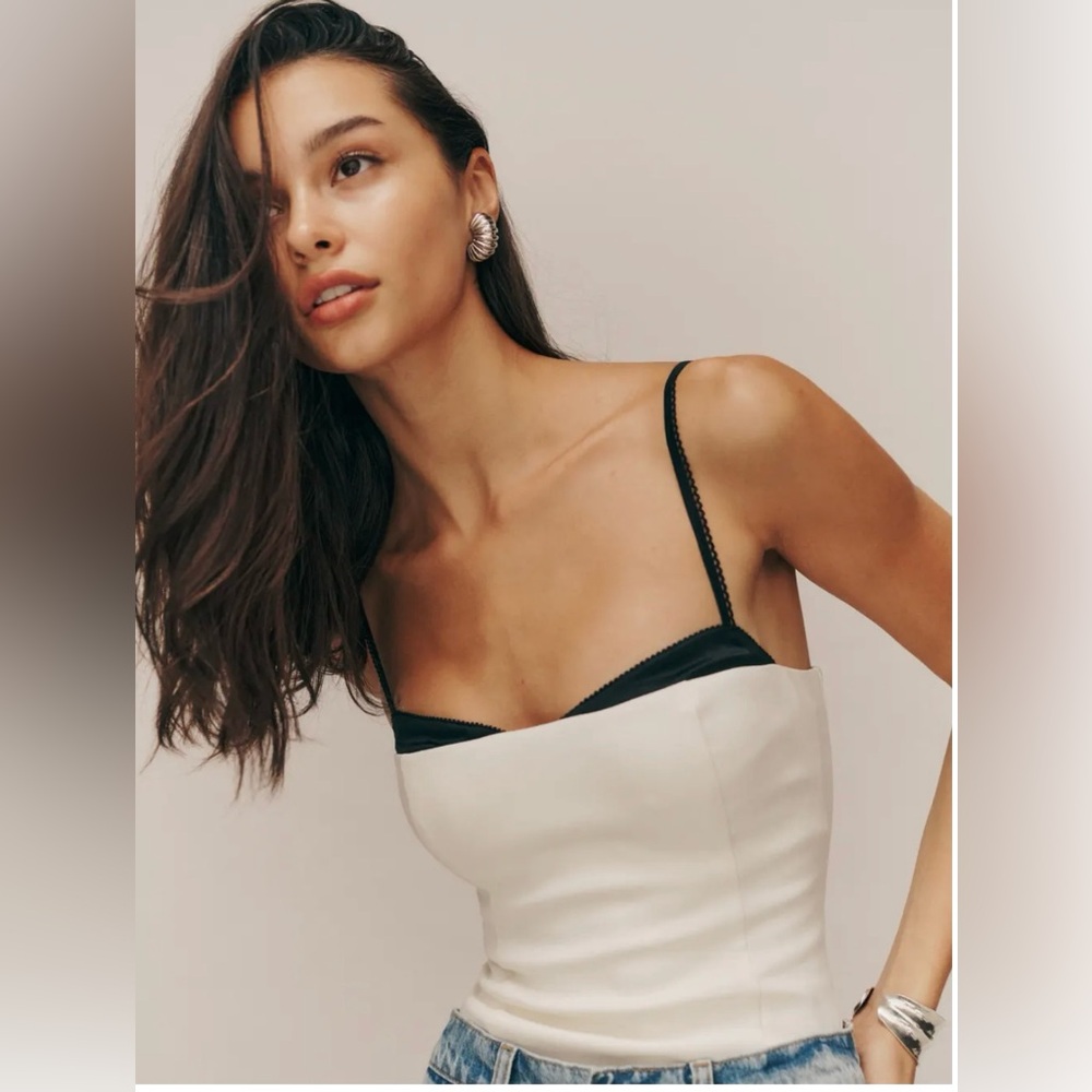 REFORMATION IVORY MELANIE SWEETHEART TOP